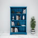 Book Shelves, Solid Wood Book Shelves, Book Shelves With Open Shelf, Blue Color Book Shelves, Book Shelves - EL11011