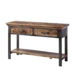 Console Table, Black & Brown Console Table, Console Tablel with Wooden Legs, Console Table - EL - 12092