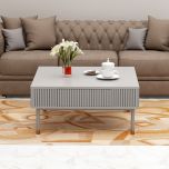 Coffee Table, Drawing Room Furniture, Coffee Table with Grey Color, Coffee Table with MS Leg in Black Finish, Coffee Table - EL12121