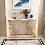 Console Table, NR-CT#4X(N.R.HOMESDECOR), Console  Table with White & Golden Color, Entrance Table, Console Table - EL12218