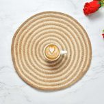 Table Mat (i83_12_2), Table Mat with White & Beige Color, Pack of 2 Table Mat, Table Mat - EL15232