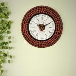 Wall Clock, Wooden wall clock with flowers a perfect wall accent for home decor, Wall Clock - EL2204