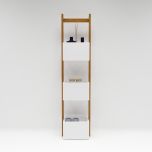 Room accessory unit with floor resting and wall mounted, Accessory rack for Misc shelves in wood finish, utility Shelves  holder,Floor Mounted wood unit, Console container-IM361
