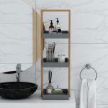 Toilet Accessory, Tray with open Shelf, Grey & Brown Color Tray, Utility Storage for Tray, Toliet Accessory - IM2086