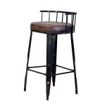 Bar Stool, Black & Brown Bar Stool,Bar Stool with Metal Legs, Bar Stool- IM - 6054