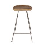 Bar Stool, Bar Stool with Brown & Silver Color, Bar Stool in Wood Metal, Bar Stool - IM6066