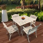 Table & Chair, DGC-014,DGT-022- OFFWHITE (DWARKA ART INDIA), 2 Cast Aluminium Chair and 1 Table, Table & Chair Set - IM6116