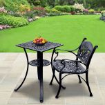 Table & Chair, DGC-014,DGT-023- BLACK (DWARKA ART INDIA), 2 Cast Aluminium Chair and 1 Table, Table & Chair Set - IM6117