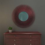 Wall mirror with wooden frame, Mirror for living/waiting/foyer  area MODERN look mirror in round  sun ,Mirror -EL485