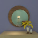 Wall mirror with wooden frame, Mirror for living/waiting/foyer  area vintage look mirror in brown ellipse frame ,Mirror -VI555