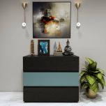 Chest of drawer, storage with drawer,  Console unit,multi storage unit, Storage for dressing, Wooden storage, Black & Slat Blue unit, Cabinate, Designer Case, Hallway table  -IM- 259