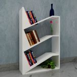 Wooden bookshelf ,  bookshelf  with tapered shelves , White colour bookshelf, floor standing  bookshelf, Bookshelf-IM1013
