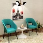 Chair, Blue & Black Color Chair,Chair for Living Area & Bedroom, Chair- IM - 551