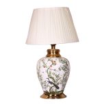 Table Lamp, White & Gold Color Table Lamp, Table for Living & Bedroom Area, Table Lamp - VT - 14001