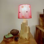 Table Lamp, Table Lamp with Light Brown & Pink Color, Table Lamp in Wood, Table Lamp for Living & Bedroom Area, Table Lamp - VT14070