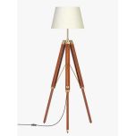 Floor Lamp, (DTF WTR5005BRBATD) Divine Trend, Standing Lamp With Off-White & Brown Color, Floor Lamp In Wood, Floor Lamp For Living & Bedroom Area, Floor Lamp - VT14150