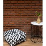 Pouffe, 007/SCSH, Black Diamond Woven Pouffe, (Strawberry Collective), Pouffe- VT6115