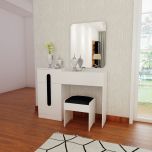 Wooden Dressing Table ,  Dressing table with drawer , Laminated dressing table , white  dressing table ,Dressing table with stool , Floor standing Dressing Table - EL2004