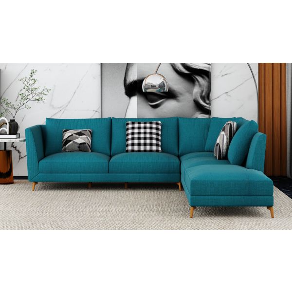 L shape sofa, sectional sofa, Living room sofa,  elegant sofa, blue sofa, 4 seater sofa,  Sofa- EL-3014