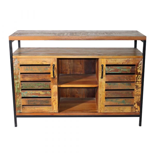 Cabinet, Solid Wood & MS Cabinet, Multicolor Cabinet, Cabinet with Shutter, Cabinet with Open Shelf, Cabinet - EL10089