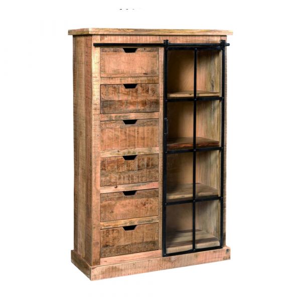 Bookshelf, Black & Brown Bookshelf , Bookshelf with Drawer, Bookshelf with Shutter, Bookshelf - EL - 11007