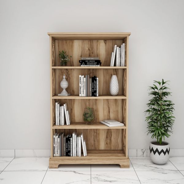 Book Shelf, Wood Book Shelf, Book Shelf With Open Shelf, Book Shelf With Drawer, Book Shelf - EL11012