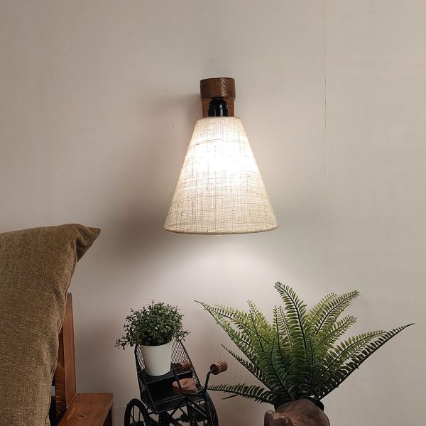 Wall Light, Wall Lamp with Light Brown Color, Wall Lamp in Wood, Wall Lamp for Living & Bedroom Area, Wall Lamp - EL14097