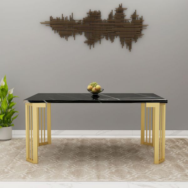 Dining Tables, Dining Tables in Black Color, Dining Tables With Metal Legs, Dining Tables for Home, Dining Tables - EL3058