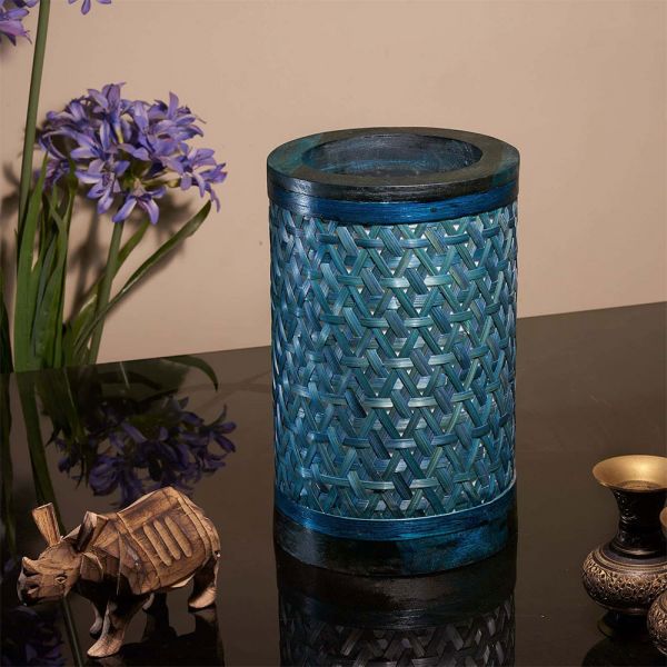 Table Lamp(KDTL3), Blue Color,  Decorative Starnet Bamboo Table Lamp, Table Lamp - IM14174