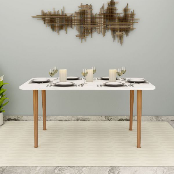 Dining Tables, Dining Tables in White Color, Dining Tables With Metal Legs, Dining Tables for Home, Dining Tables - IM3059