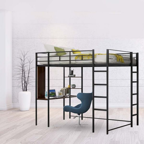 Bunk Bed, Bunk Bed with Study Table, Bunk Bed in Black Color, Bunk Bed - IM5097