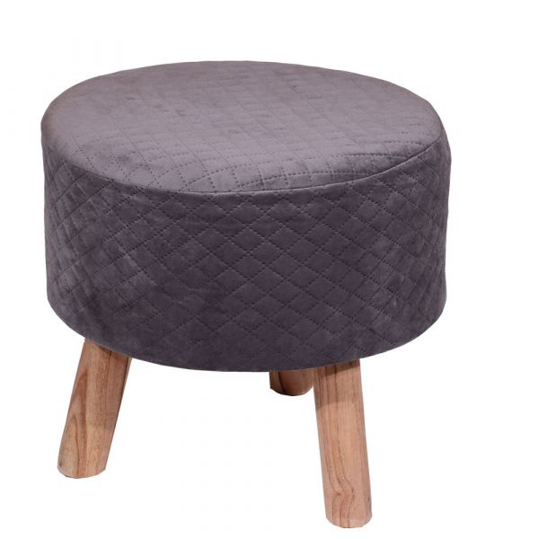 Seating Stool, Brown Seating Stool, Seating Stool with Wooden Legs, Seating Stool - IM - 6051