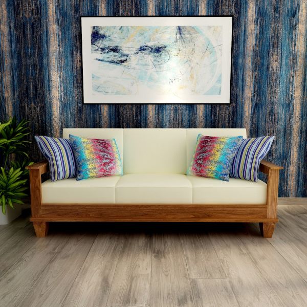 3 seater sofa, wooden sofa, living room sofa-VT-4003