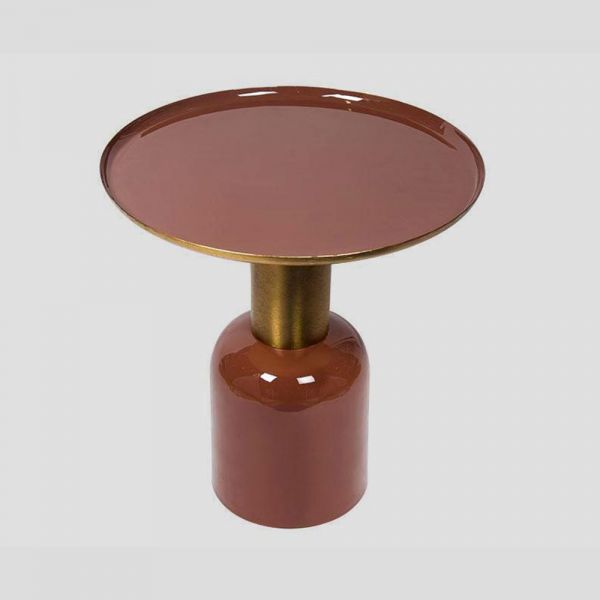 End Table, (Bhati Impex) BI3031, Dicre End Table with Shiny Maroon & Gold Finish, End Table - VT12180