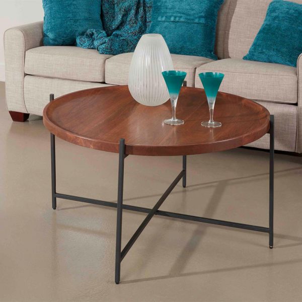 Coffee Table, (RR Handicraft), Coffee Table with Natural Wood & Black Color, Coffee Table - VT12197