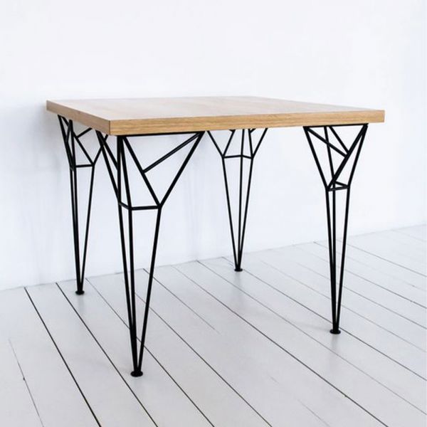 Dining Table, (RR Handicraft), 4 Seater Dining Table, Dining Table with Natural Wood & Black Color, Dining Table - VT3064