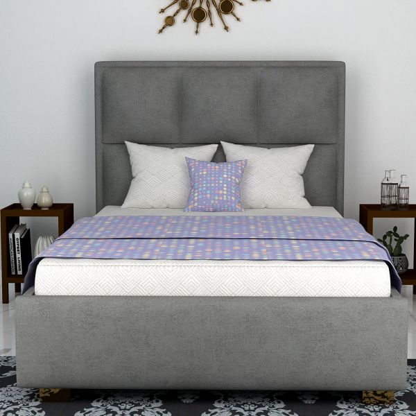 Bed, Queen Size Bed, Bed for Bedroom, Bed in Grey Color, Bed With Golden Legs, Bed - VT5090