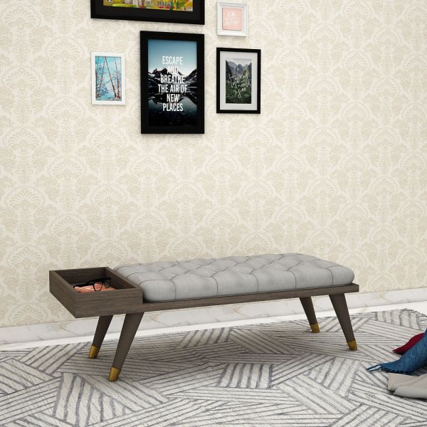 Seating Bench, Seating bench in Wood & Grey color Seating Bench for Living Room- VT6067