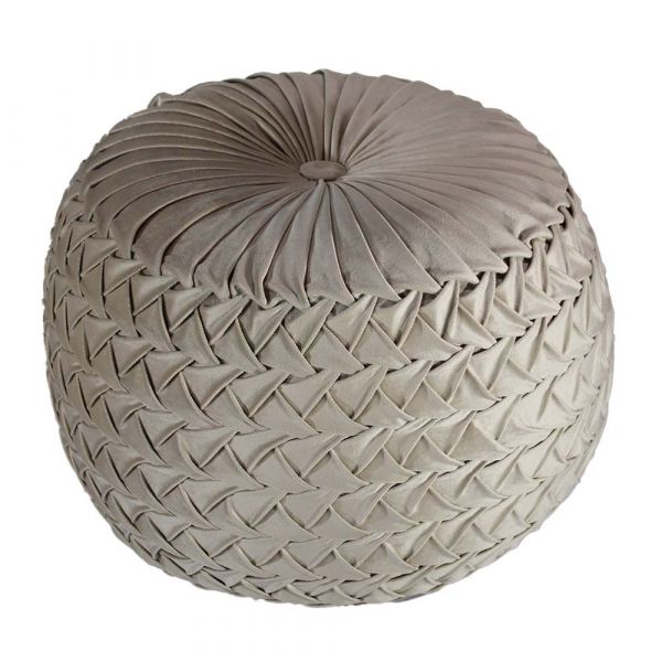 Puffy , Puffy for Living Room & Bedroom, Puffy sitting Stool, Puffy in Round Shape, Puffy in Cream Color, Puffy - VT6153